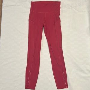 Pink lululemon 7/8 leggings
